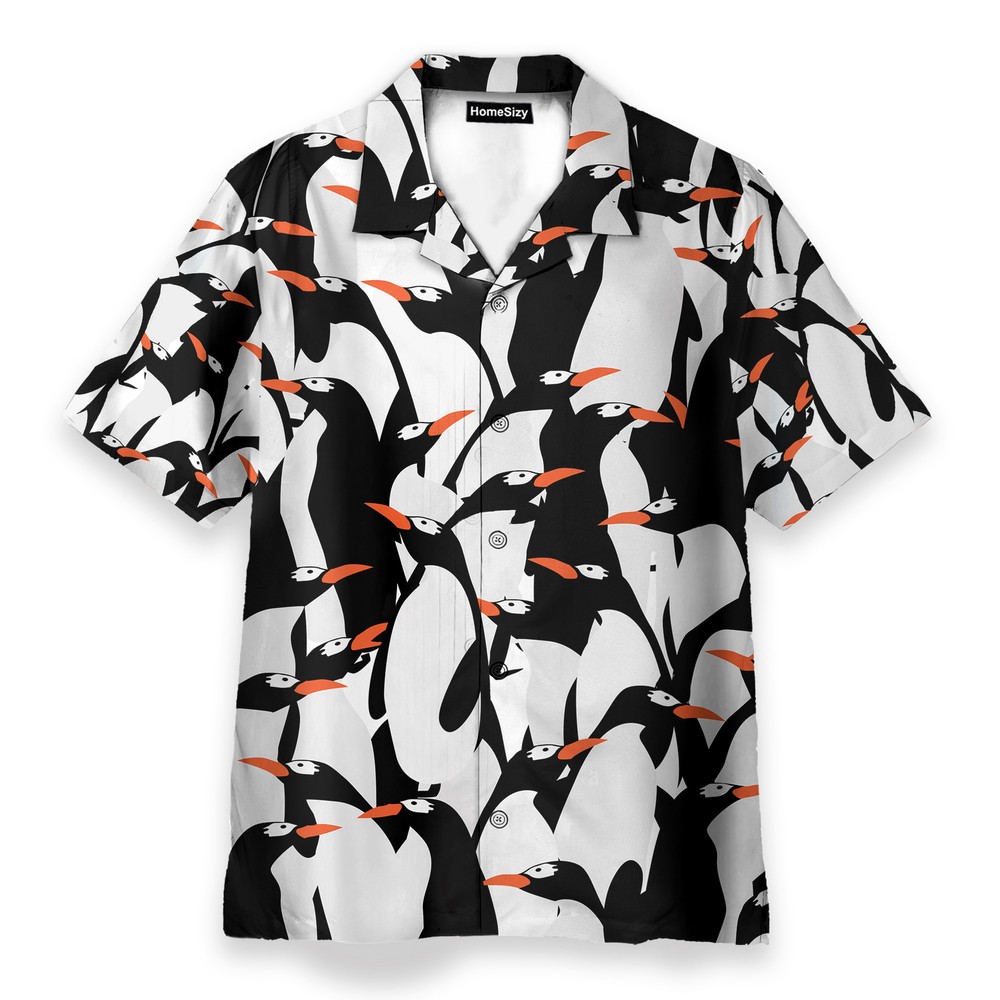 Cute Penguin Funny Buttons Up Shirts   Hawaiian Shirt