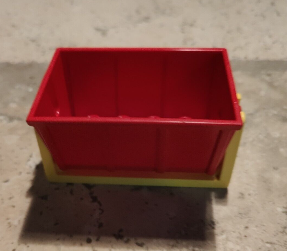 Lego Duplo Vintage RED & YELLOW SWINGING TRAIN CAR TIPPER BIN PART