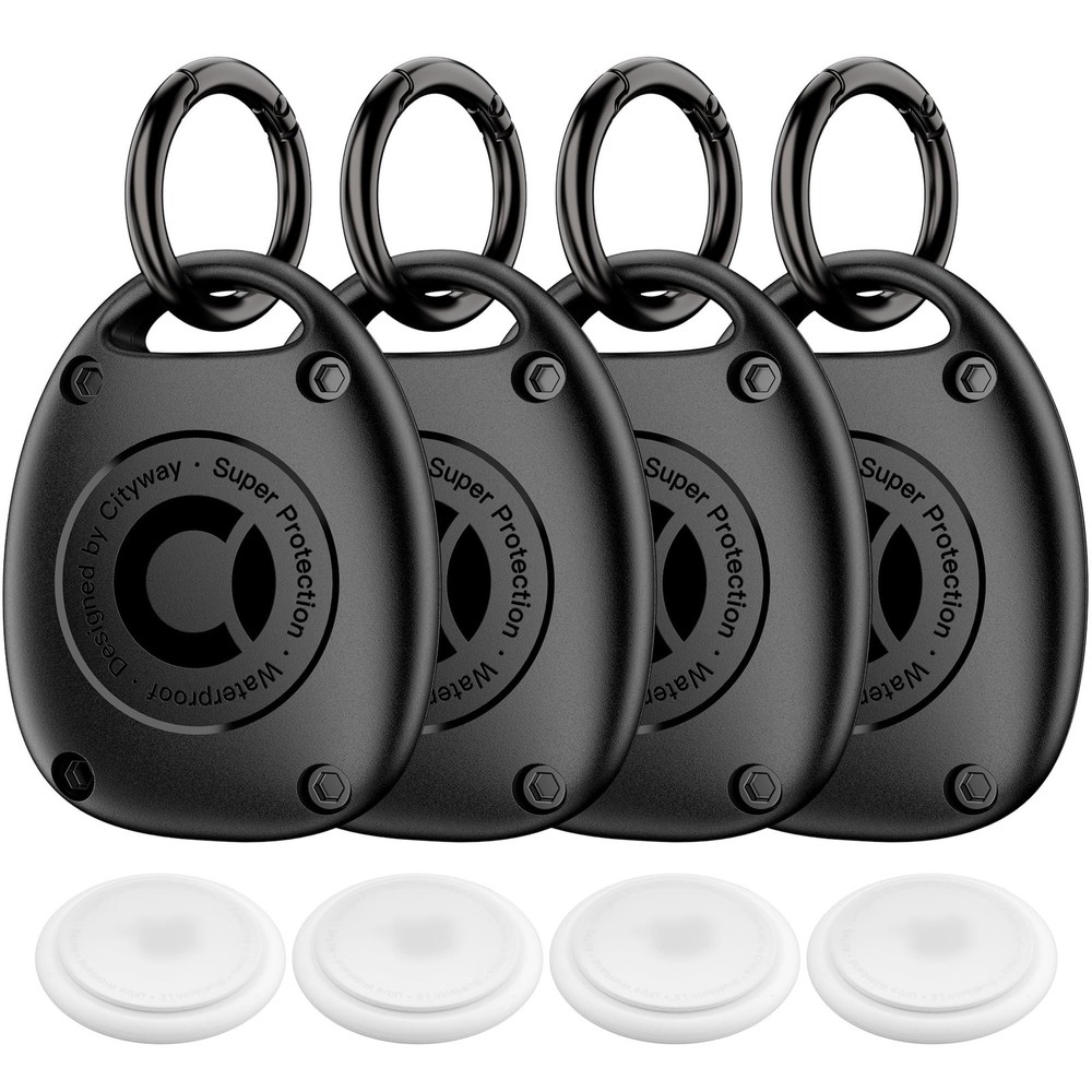 4 Pack AirTag Keychain Holder - IPX8 Waterproof & Ultra-Compact Case