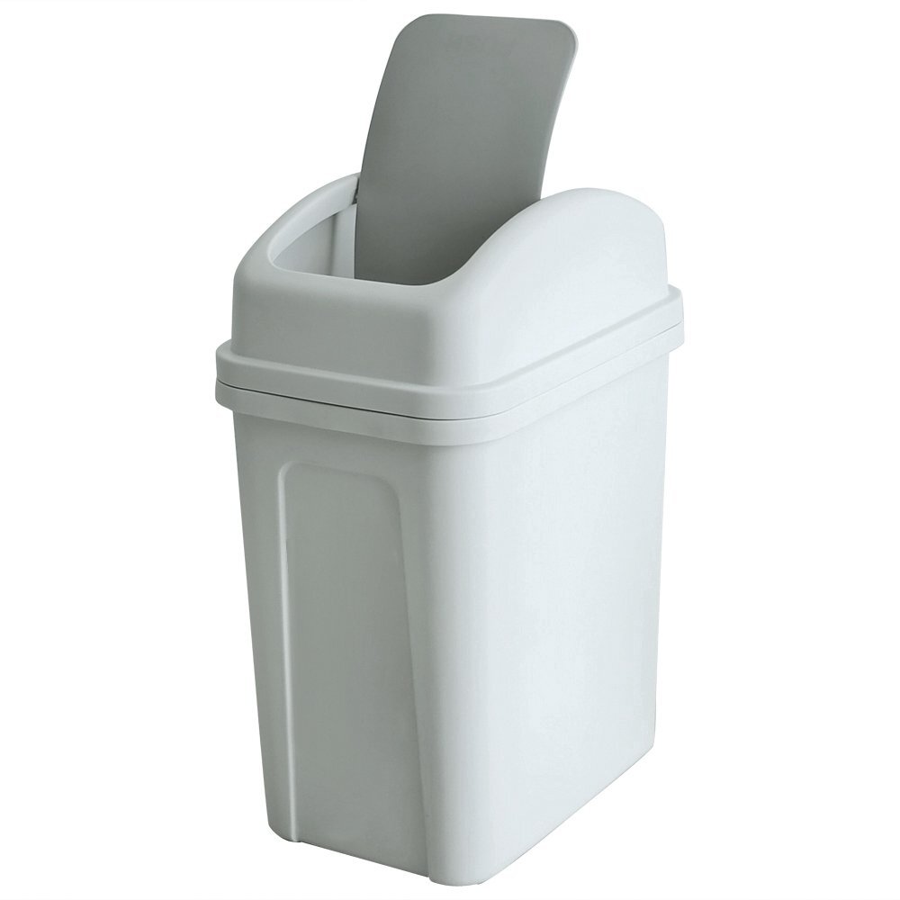 7 Liter / 1.8 Gallon Plastic Trash Can, Small Garbage Can with Swing Lid (Sli...