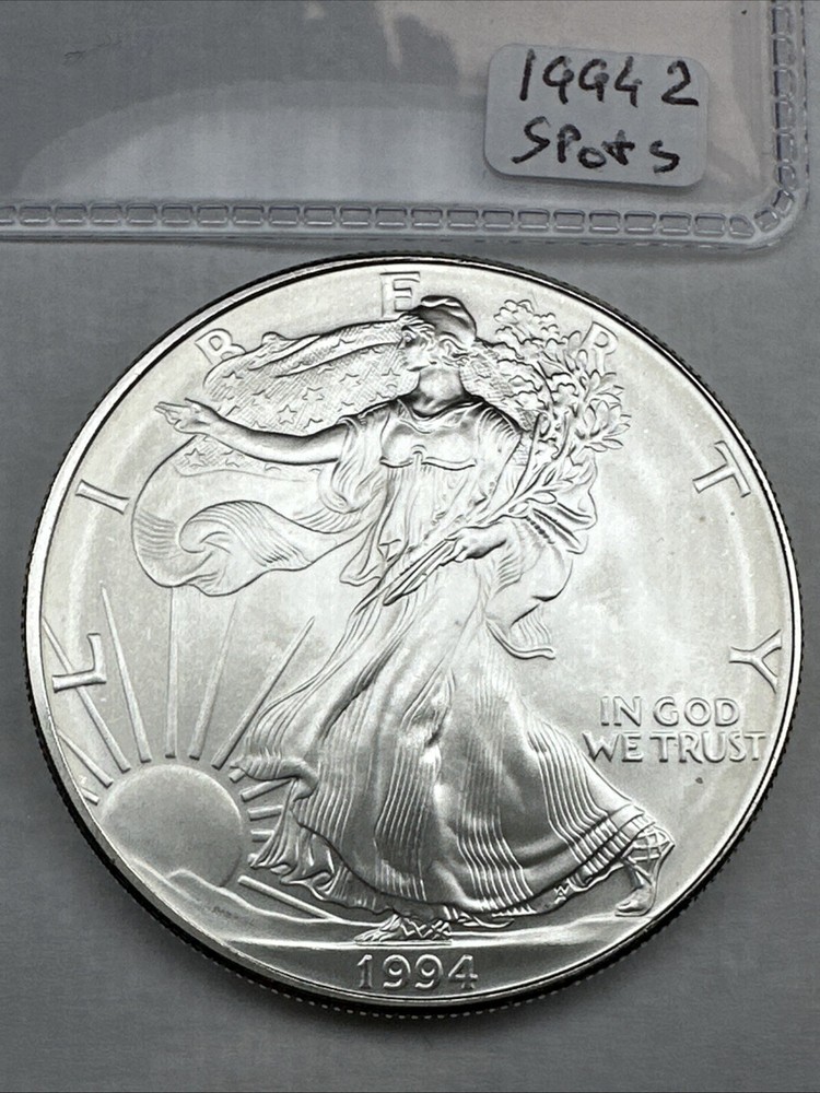 1994 US American Silver Eagle! KEY DATE 1 oz 0.999 fine  Uncirculated Some Spots