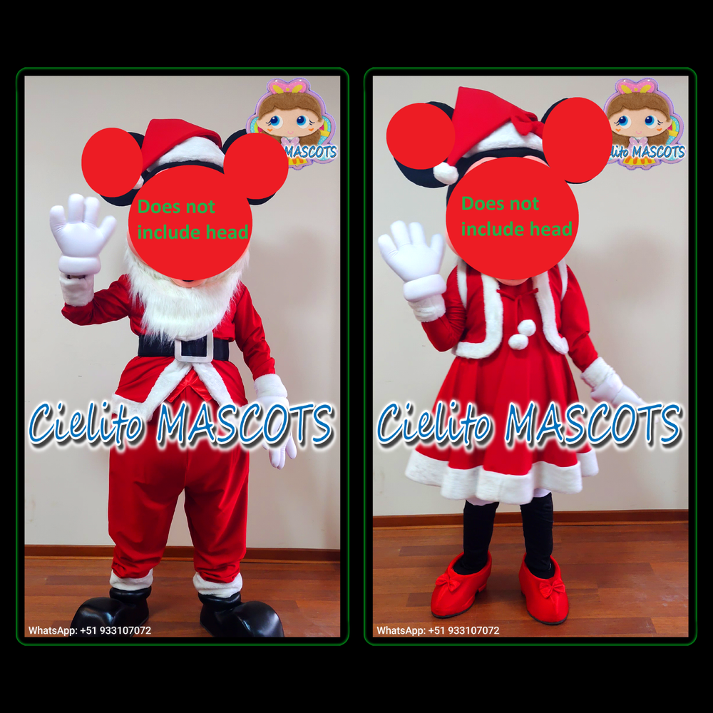 only clothes (not including head) Santa Mickey and Minnie Mascot mouse Costume