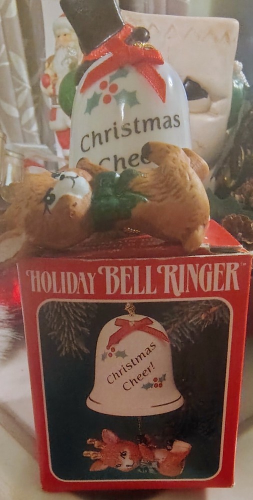 Vintage Reindeer Bell Ornament for Holiday Decor by JSNY