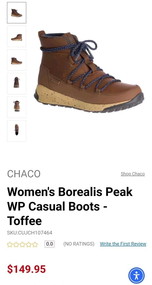 Chaco Womens Sz 7.5 Boots Hiking Winter Borealis Peak WP Casual Snow