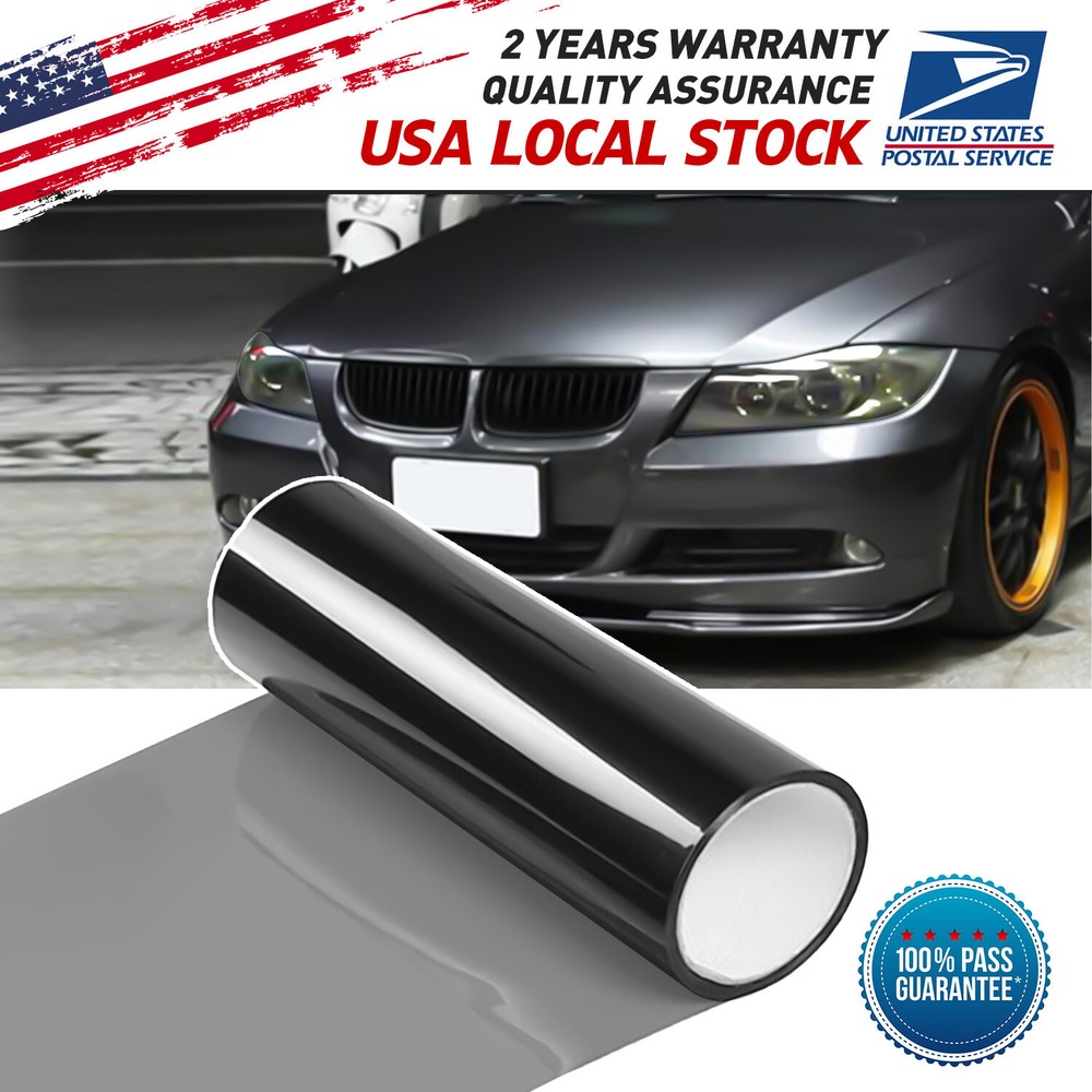 Black Vinyl Headlight Taillight Fog Light Tint Film Wrap