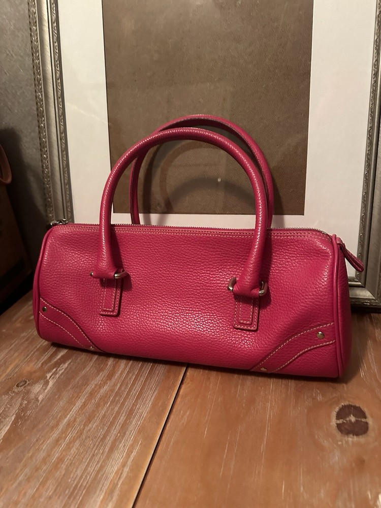 BURBERRY Pink  Leather Papillon / Barrel Handbag