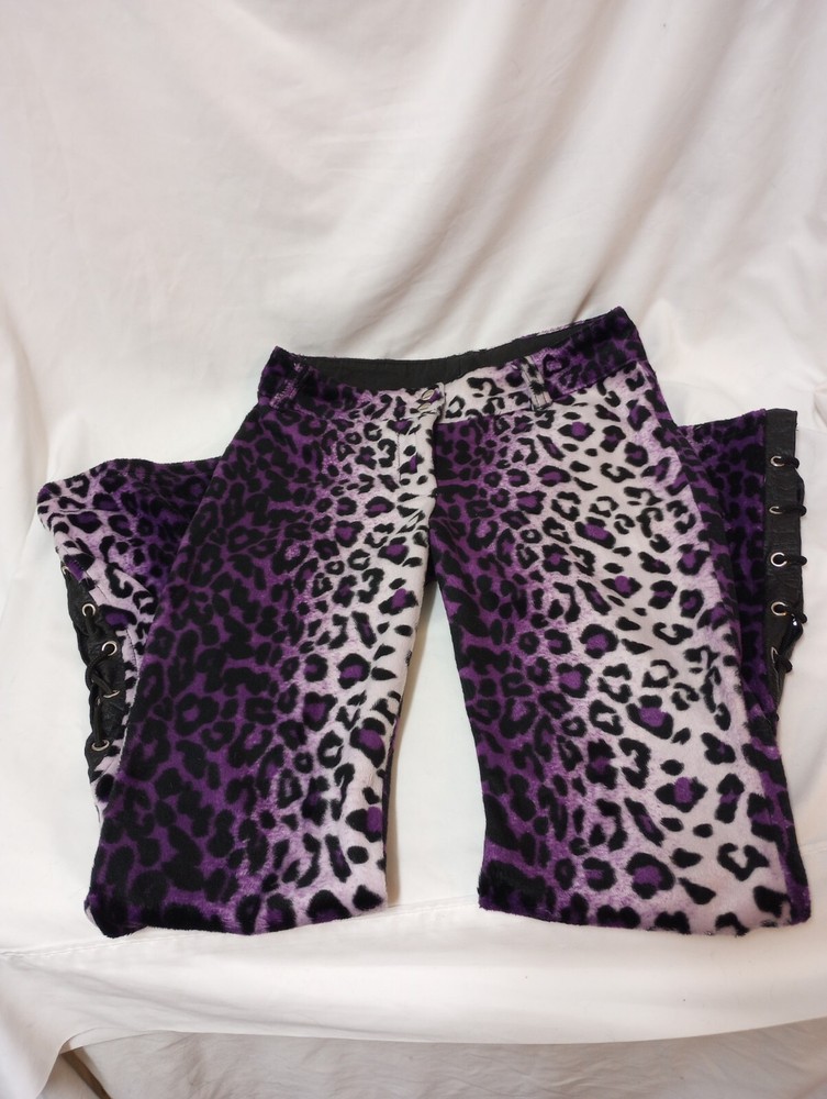 Vintage Lip Service Purple Leopard Cheetah Pants Size 1