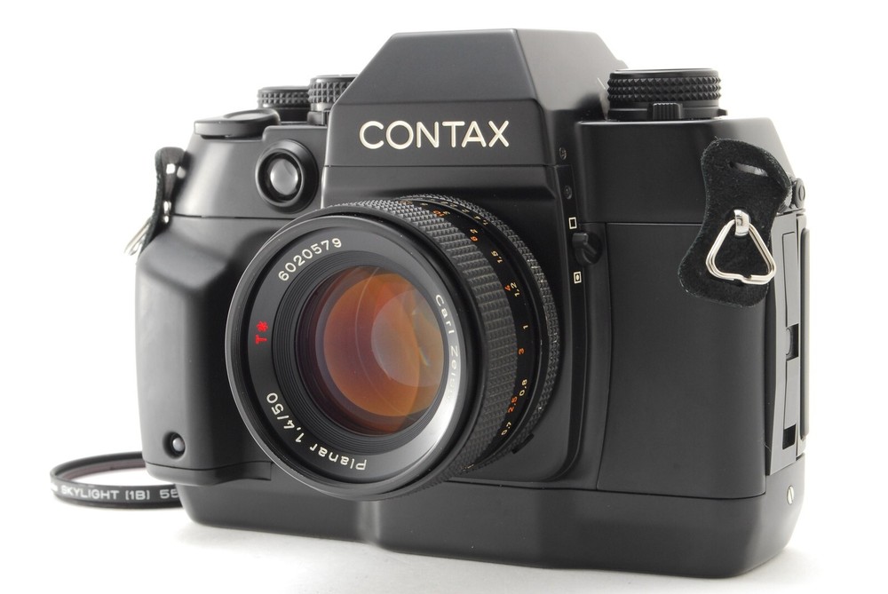 Mint Contax AX SLR 35mm Film Camera with Carl Zeiss Planar 50mm F1.4 Lens Japan Import