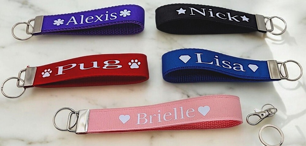 Custom Solid Color Keychain Wristlet for Keys & Backpacks-image