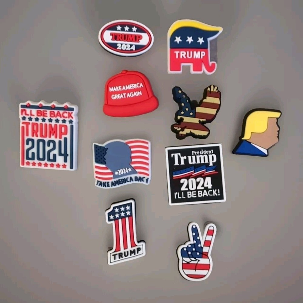 Crocs - Charms - Jibbitz - 10pc - Donald Trump 2024 Election President Vote Usa