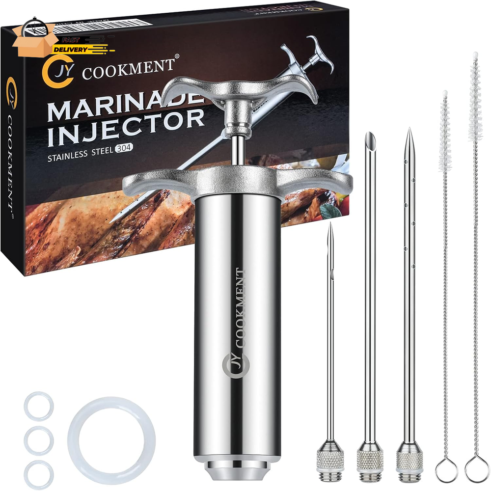 Meat Injector Syringe - Flavor Injector with 3 Stainless Steel Prof