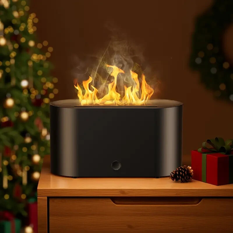Flame Humidifier with 7 Colors and USB Aromatherapy Diffuser.