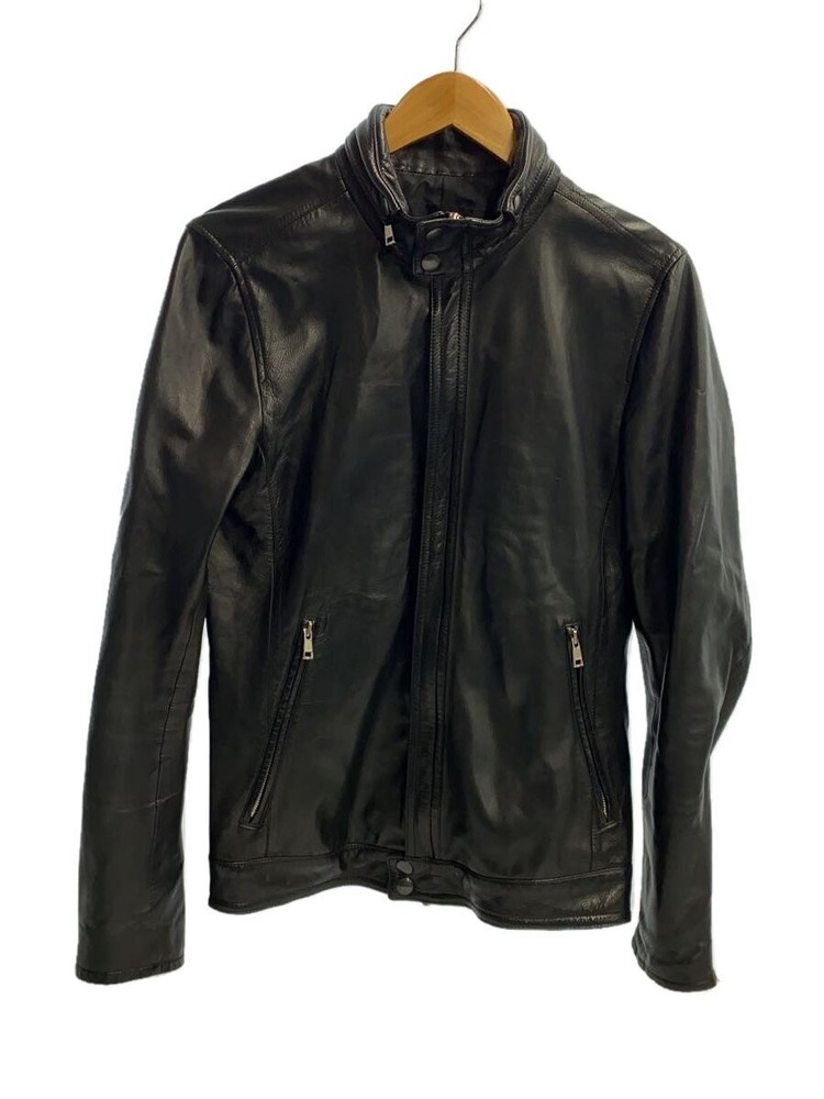 Akm Lamb Leather Blouson Jacket Black Sheepskin Size L B241 2296