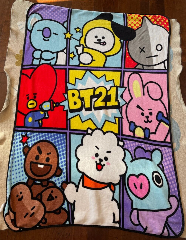 BT21 BTS Character Panel Throw Blanket - Sold Out
