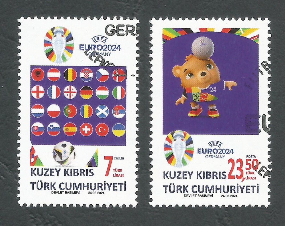 Turkish North Cyprus Stamps TRNC 2024 UEFA Euro Football Cup Germany USED (n480)