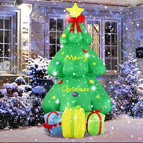 9FT Christmas Giant Inflatable LED Light 9FT Christmas Tree with Gift Box