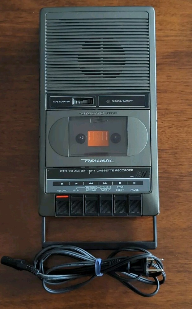 Vintage REALISTIC CTR-73 Portable Cassette Tape Player Recorder Fully Functional