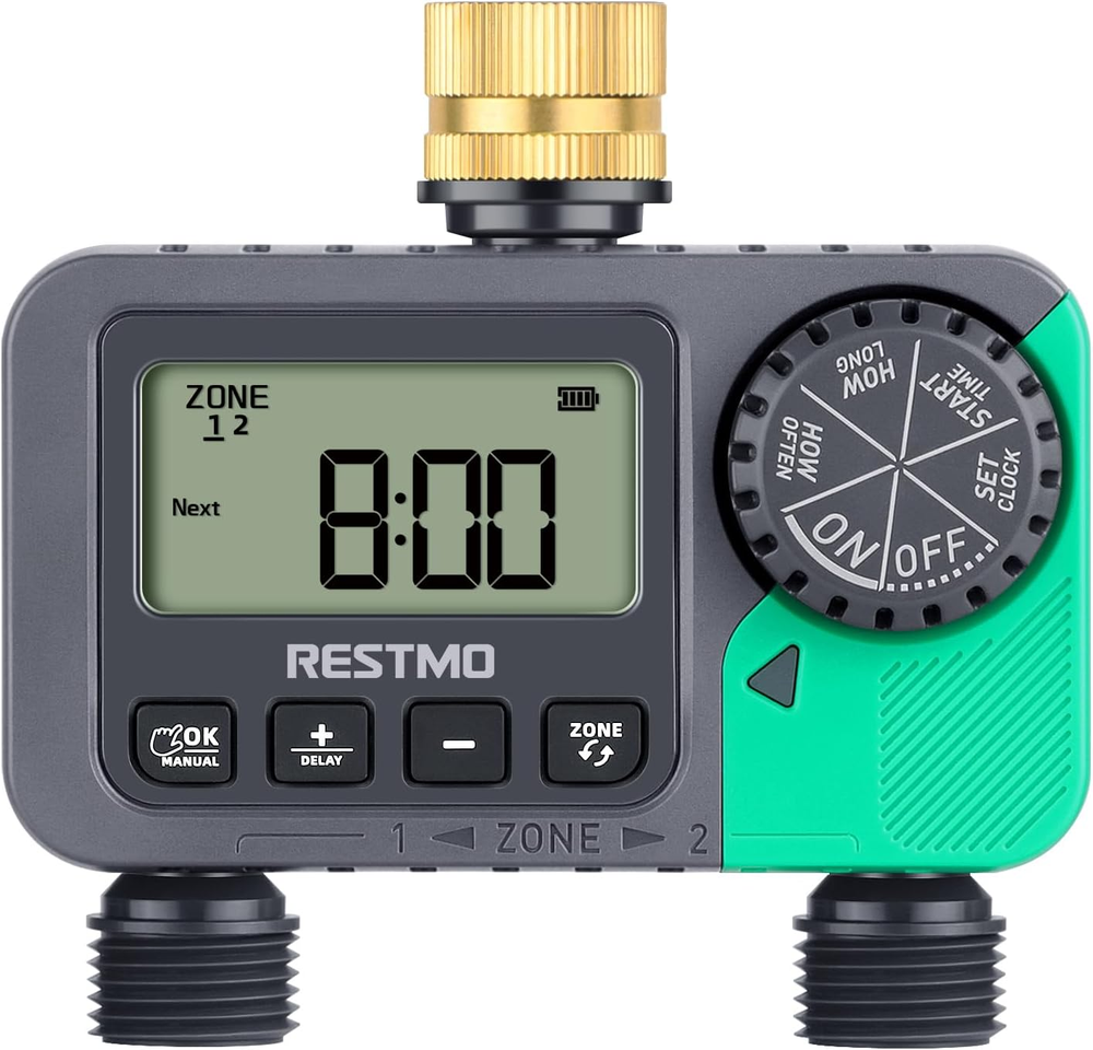 Water Timer for Garden Hose, Sprinkler Timer with Brass Inlet, Automatic Digital