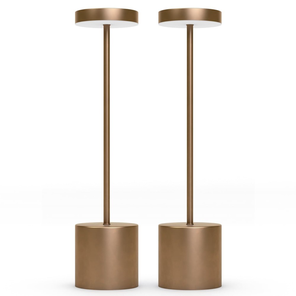 Pack of 2 Cordless Table Lamps, 3 Color Stepless Dimming, 5000mAh Rechargeabl...