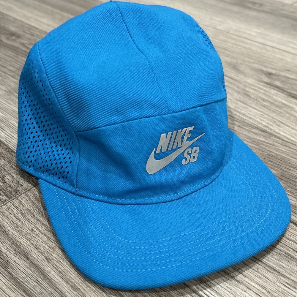 Nike SB 5 Panel Dri-Fit Aerobill Strap Back Blue Reflective One Size Unisex Hat