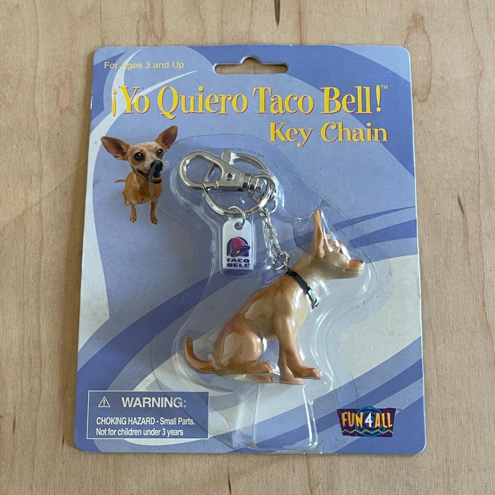 YO QUIERO TACO BELL Key Chain 1998 New on Card Fun4All Novelty Ad Campaign