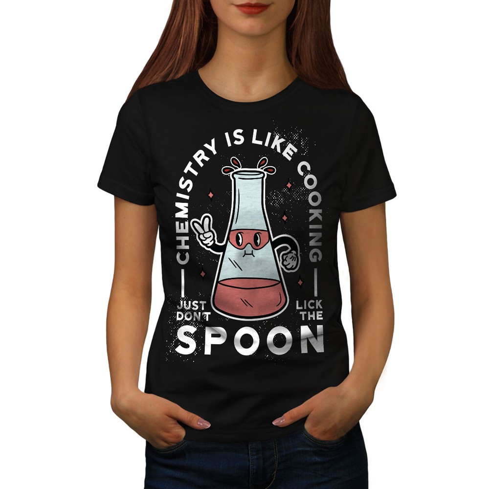 Wellcoda Chemistry Is Like Cooking Beaker Cartoon Womens T-shirt
