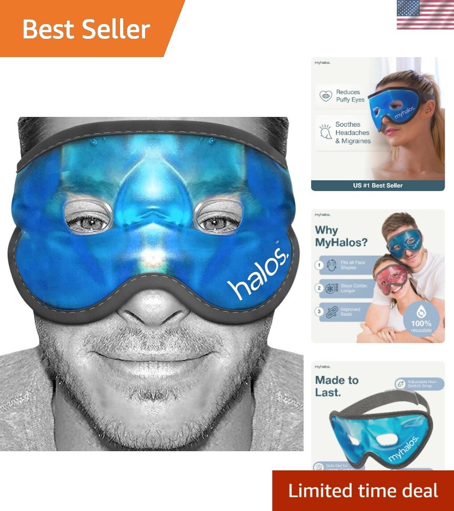 Cooling Gel Eye Mask for Puffy Eyes - Reusable Cold Compress to Soothe and Refresh