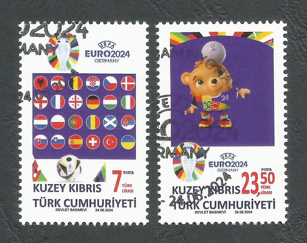 Turkish North Cyprus Stamps TRNC 2024 UEFA Euro Football Cup Germany USED (n479)
