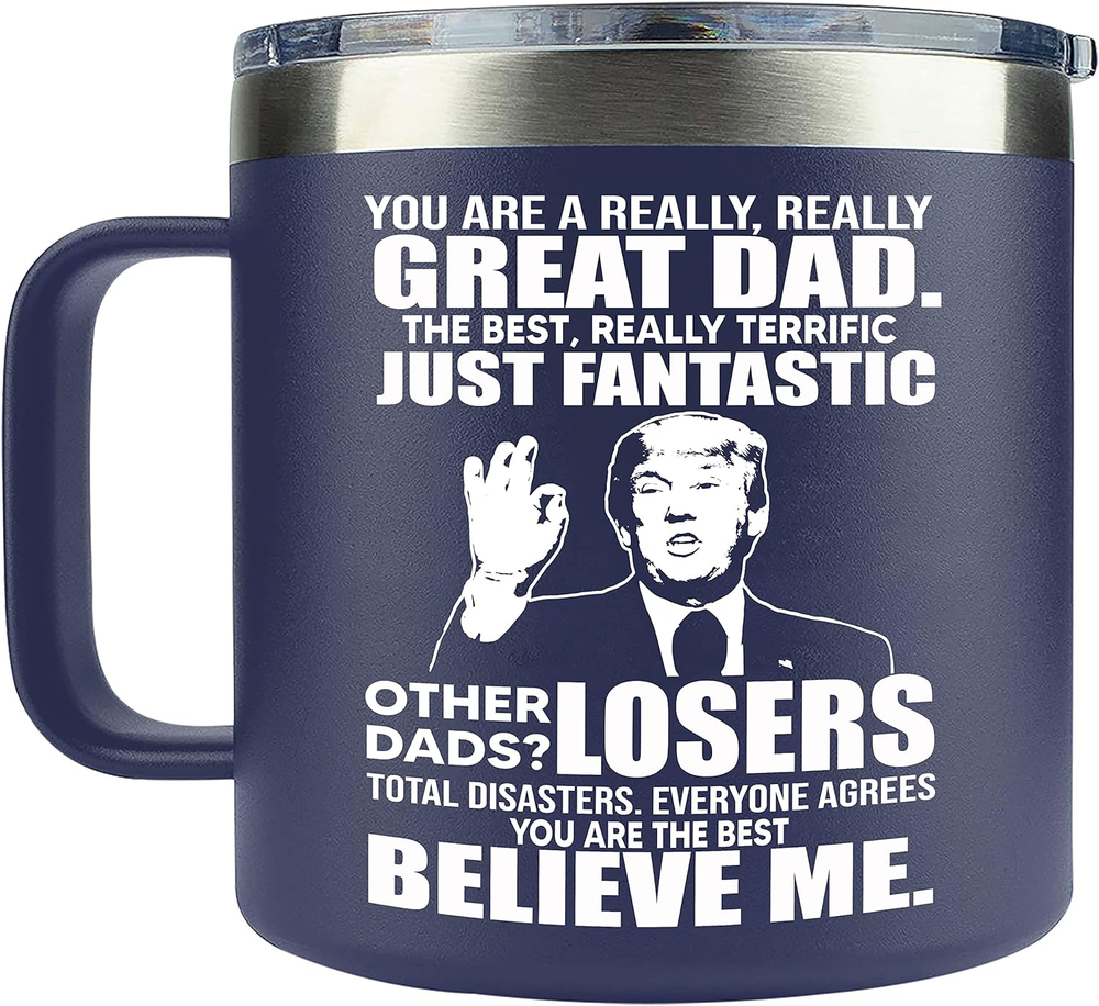 Best Dad Trump Mug 14Oz Coffee Cup Gift for Supporters