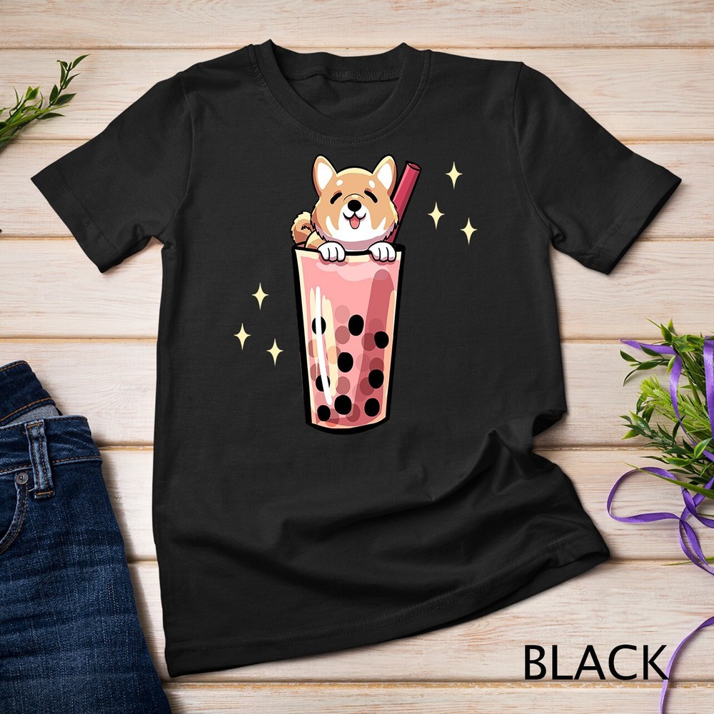 Shiba Inu Boba Bubble Milk Tea Japanese Dog Lover Unisex T-Shirt