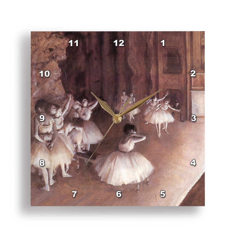 Degas Ballet Rehearsal Wall Clock – Elegant 3DRose Art Decor  