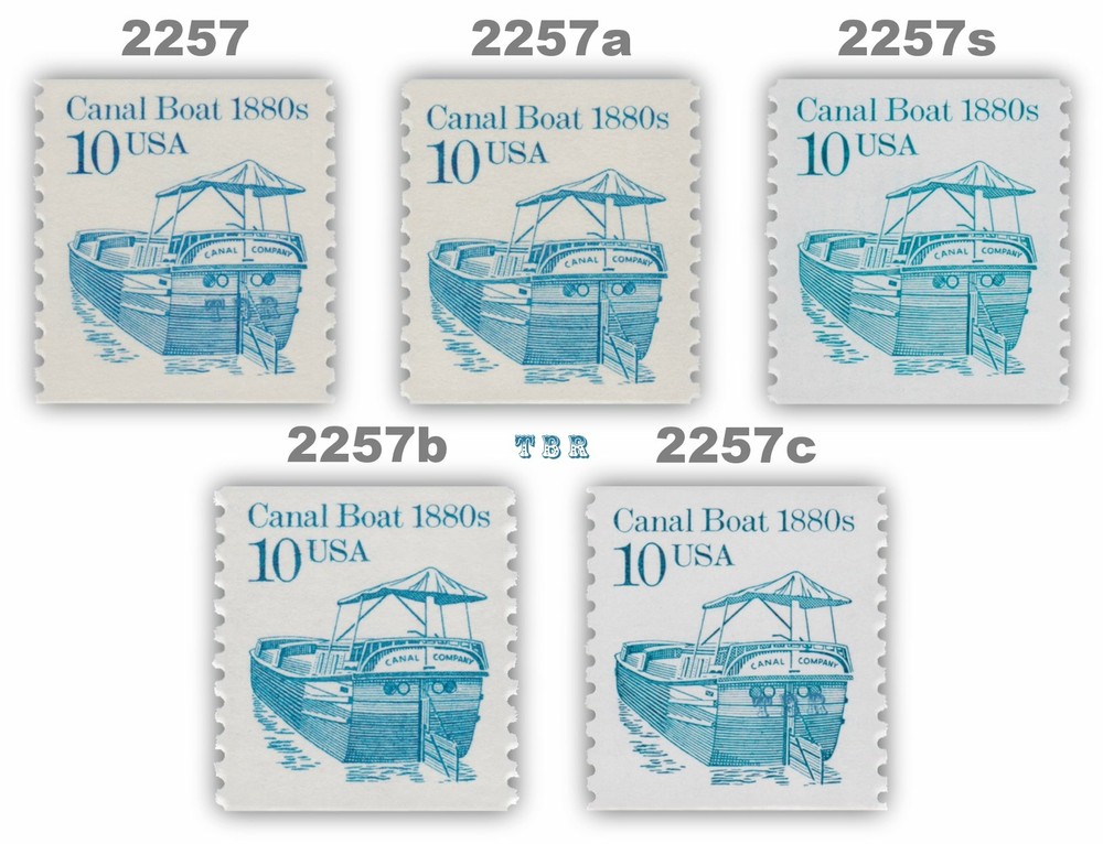 2257 2257a 2257s 2257b 2257c Canal Boat 10c Set of 5 Transportation MNH -Buy Now-image