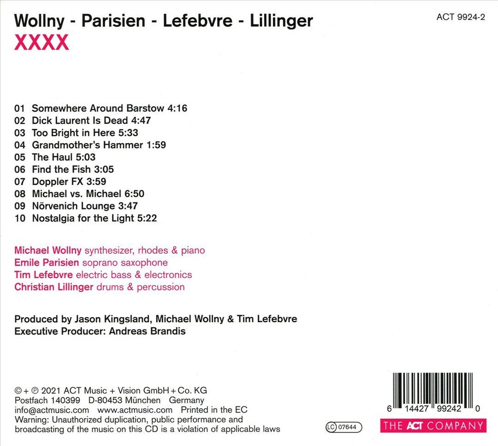 MICHAEL WOLLNY/EMILE PARISIEN/TIM LEFEBVRE/CHRISTIAN LILLINGER XXXX NEW CD
