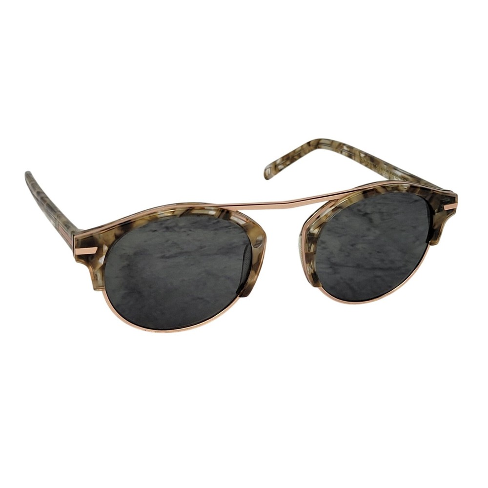 Bisous C Series Vintage Tortoise Shell Metal Rose Gold Sunglasses 48/100