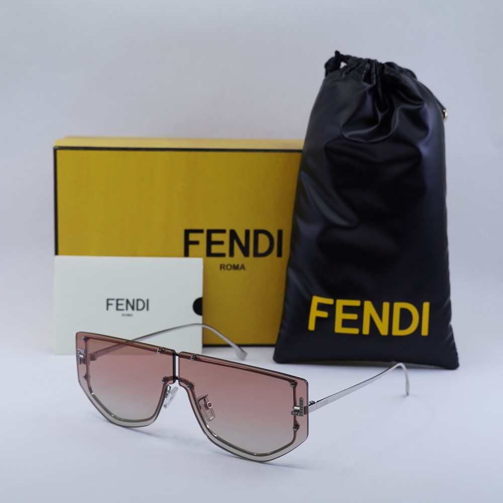 FENDI FE40096U 16T Palladium Gradient Bordeaux Sunglasses 69-3-135 New