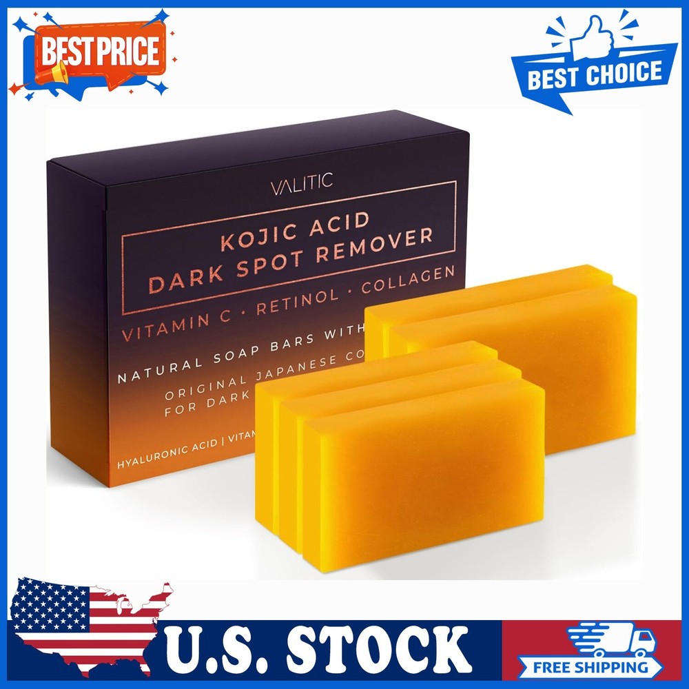 VALITIC Kojic Acid Dark Spot Remover Soap Bars 5 Pack
