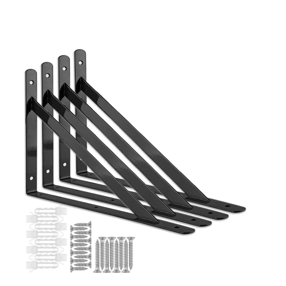 Heavy Duty 8x5 Inch Shelf Brackets 4-Pack 90 Degree Wall Mount Supports