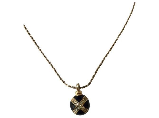 Christian Dior Pearl Rhinestone Gold Tone Pendant Necklace. Comes with COA.