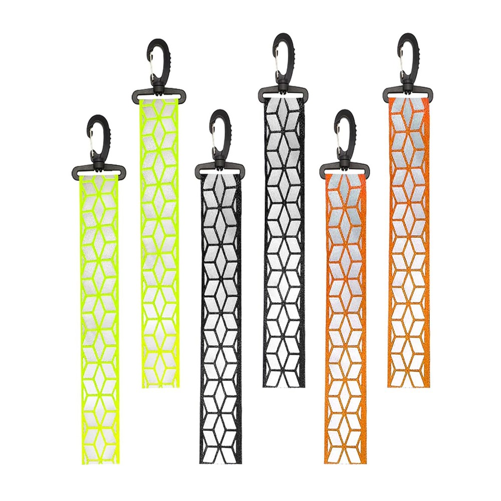 6PCS Reflective Keychain Pendants for Enhanced Safety and Visibility