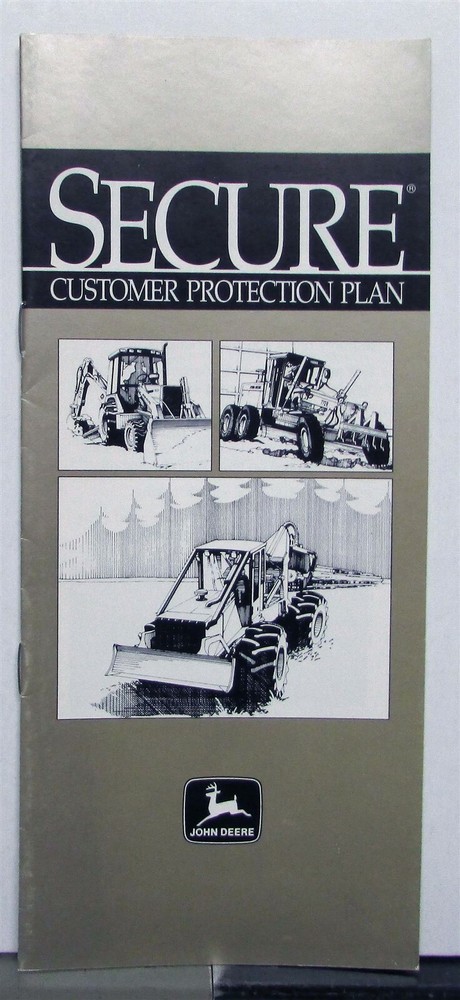 1992 John Deere Construction Equipment Customer Protection Plan Brochure  -image