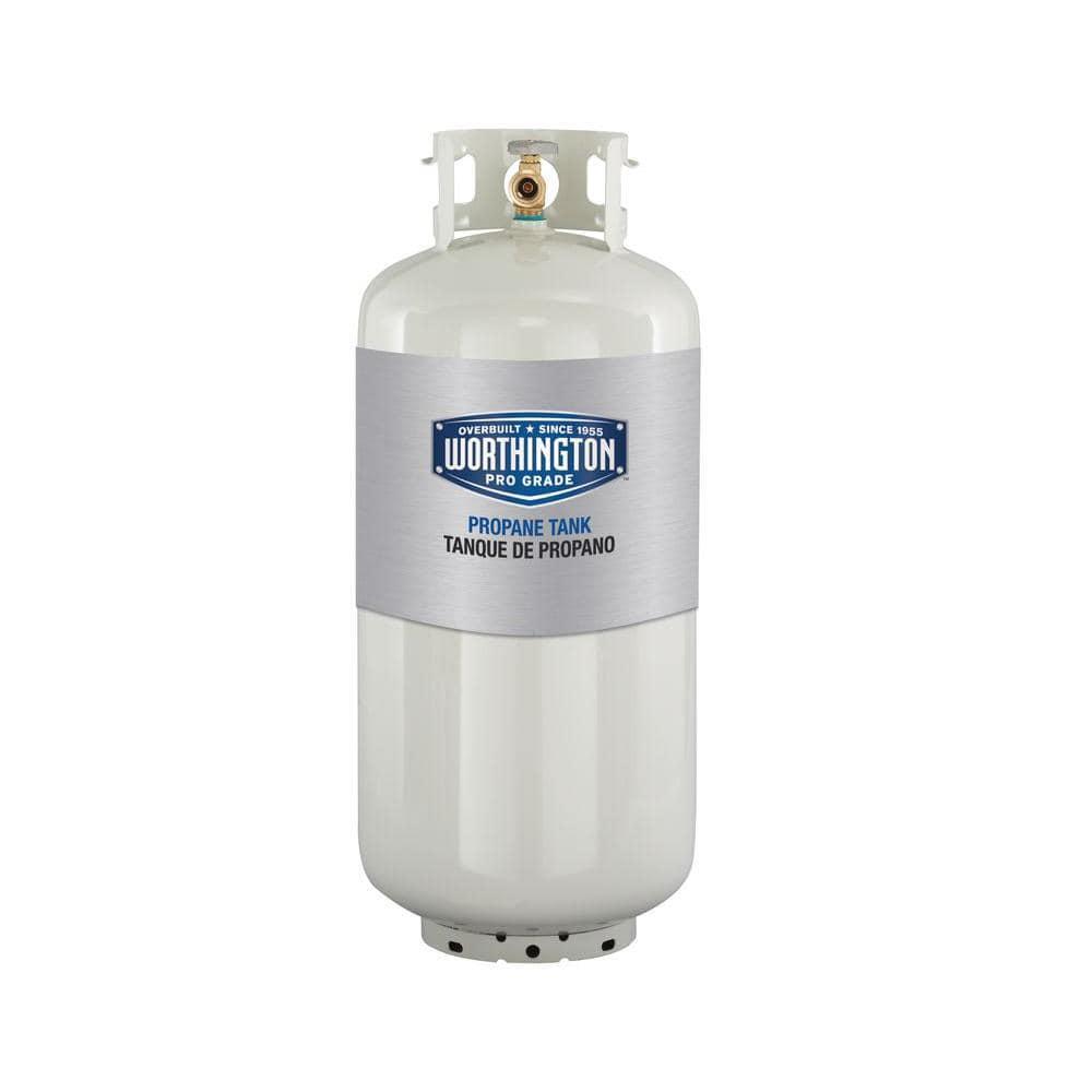 Worthington Pro Grade 40 lb White Powder-Coated Empty Propane Tank 29.3H