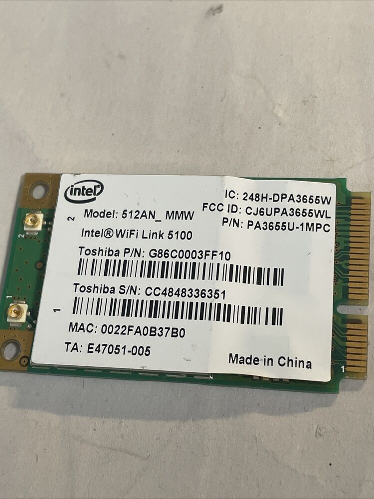 Intel 5100 512AN MMW 2.4/5 GHz 802.11 agn Mini PCIe Wireless WiFi Modules @CPU3