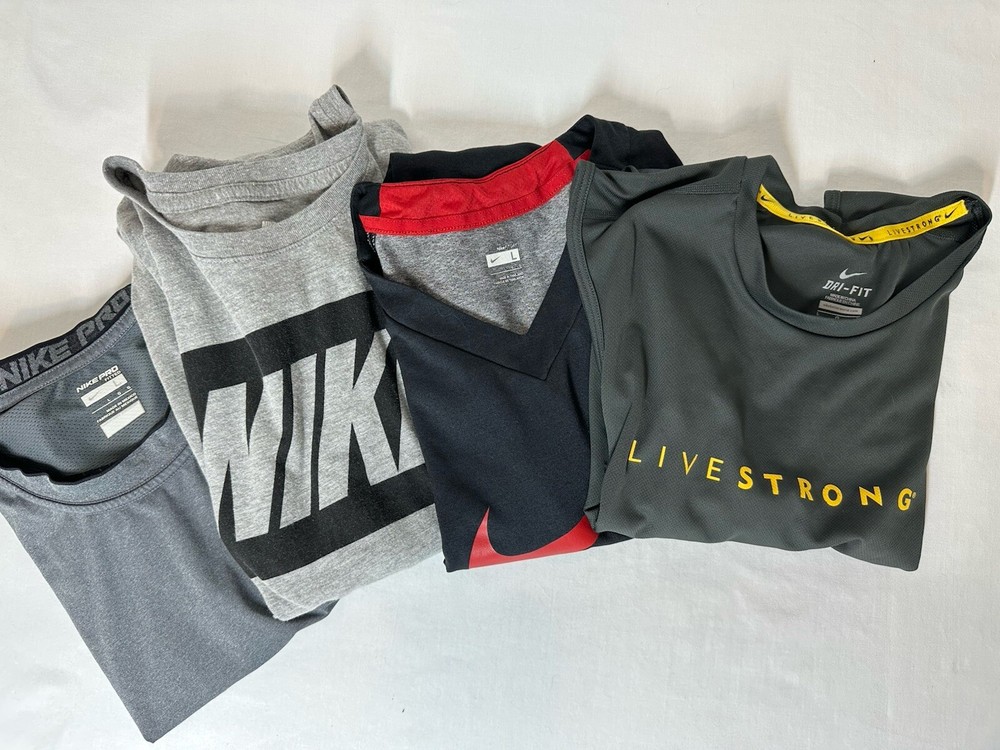 Lot 4 Nike Sleeveless T Shirt Men Large Fit Dry Livestrong Nike Pro Football Tee