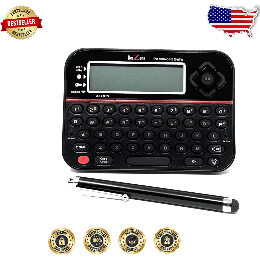 Compact QWERTY Password Safe for Secure Data Protection-image