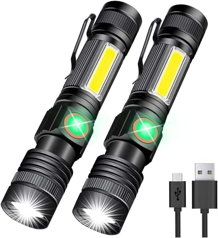 Flashlight USB Rechargeable, Magnetic LED Flashlight, Super Bright Tactical Flas