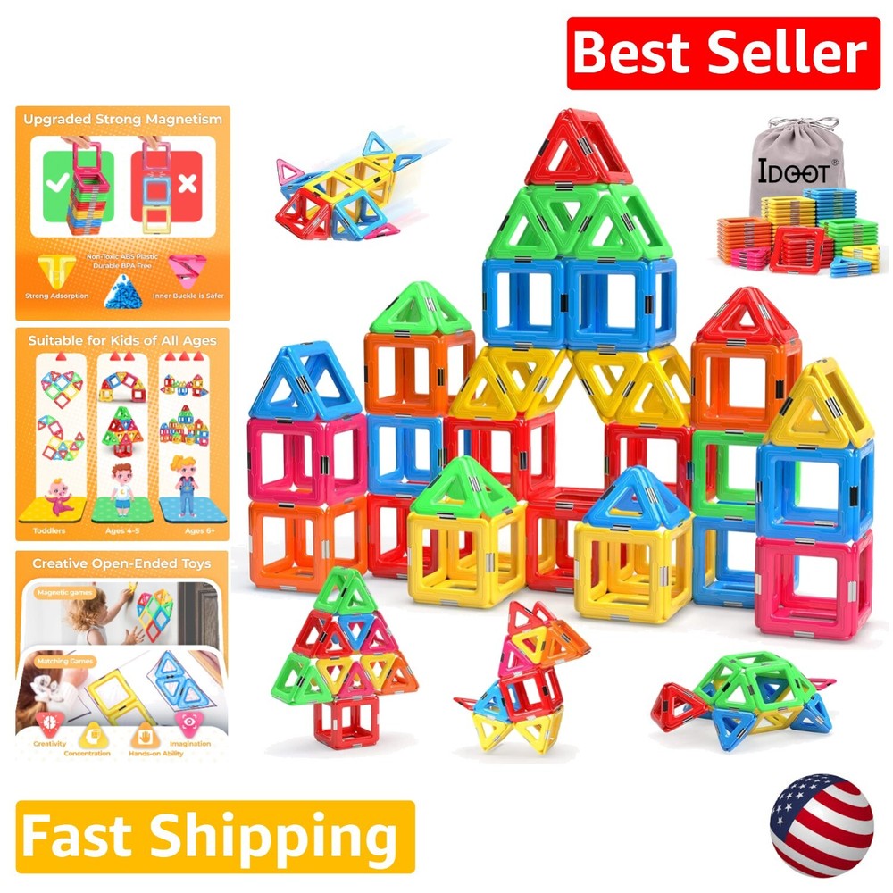 Magnetic Tiles Building Blocks - Inspires Imagination & Creativity - 48 Cubes