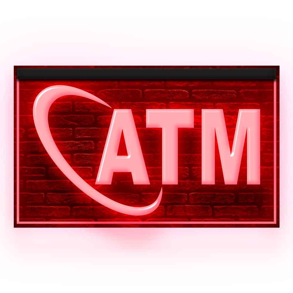 ATM Neon Sign – Illuminated Night Light for Convenience Shops-image