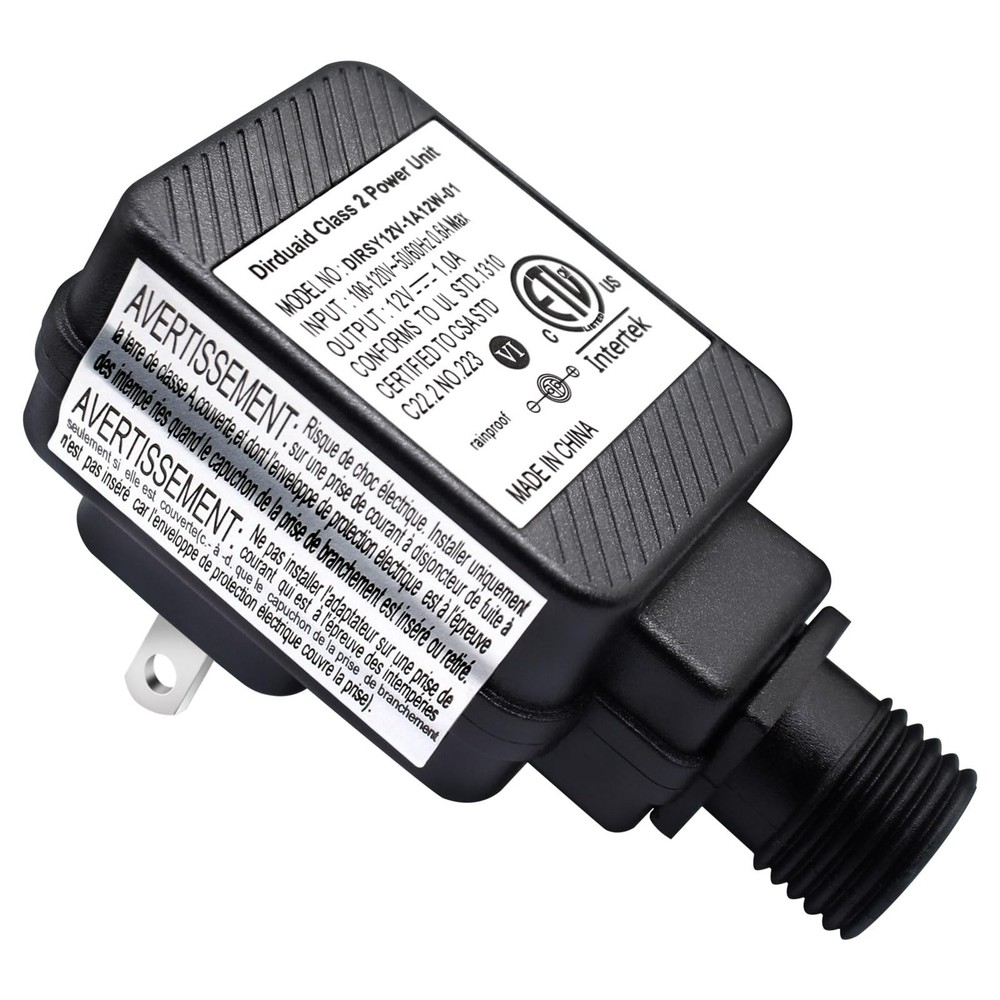 LED Transformer 12V 1A Inflatable Power Adapter Class 2 Power Unit, IP44 Low ...