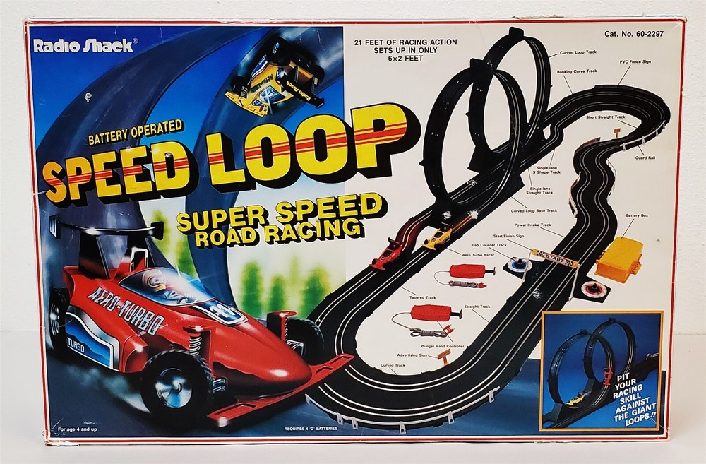 D-419 VINTAGE RADIO SHACK BATTERY OPERATED SPEED LOOP SUPER SPEED ROAD RACING!