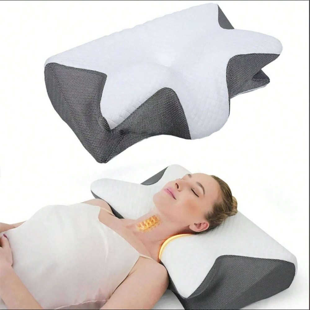 Memory Foam Neck Pillow Contoured for Side Back Sleepers Summer Comfort  